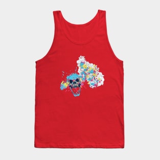 Colour Art Skull Design Tank Top